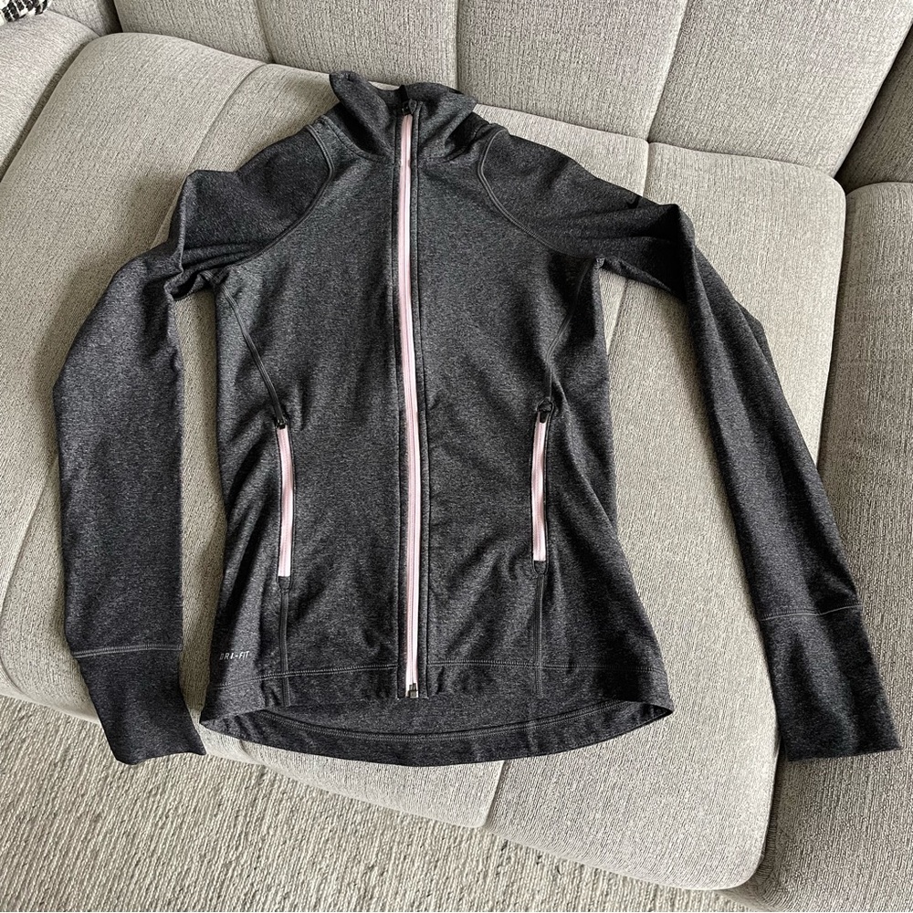Nike Dri-Fit Zip-up Gray Top